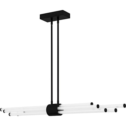 Talbott Lt Island Light, Black/Clear Ribbed Acrylic