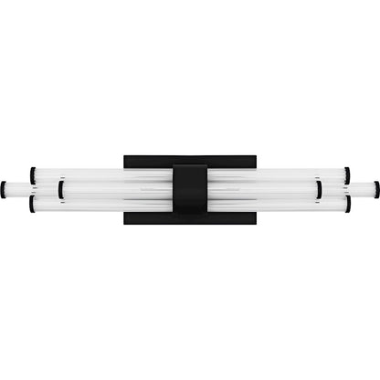 Talbott LED 24" Bath Light, Black/Clear Ribbed Acrylic