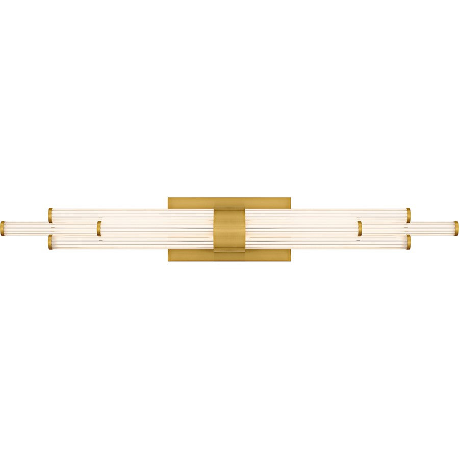 Quoizel Talbott LED 32" Bath Light, Gold/Clear Ribbed Acrylic - PCTAL8632BRG
