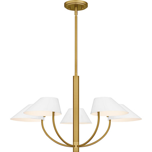 Quoizel Penley 5Light Chandelier, Brushed Gold/Metal - PNY5028BRG