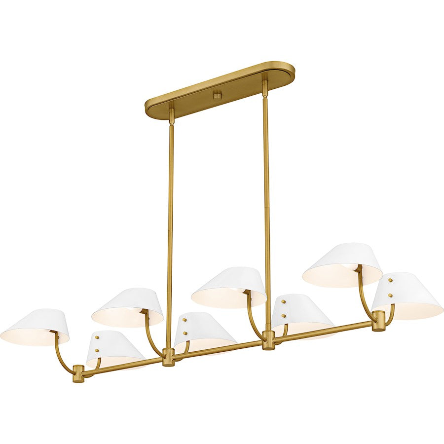 Penley 8Light Island Light, Brushed Gold/Metal