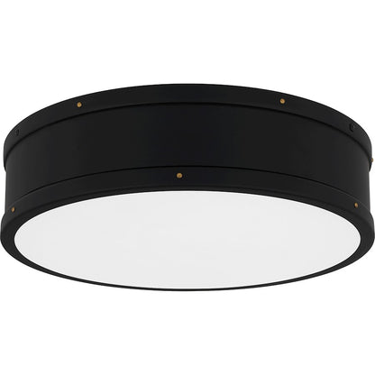 Ahoy Integrated LED Flush Mount, Matte Black/Etched Glass