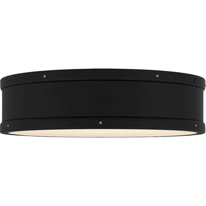 Ahoy Integrated LED Flush Mount, Matte Black/Etched Glass