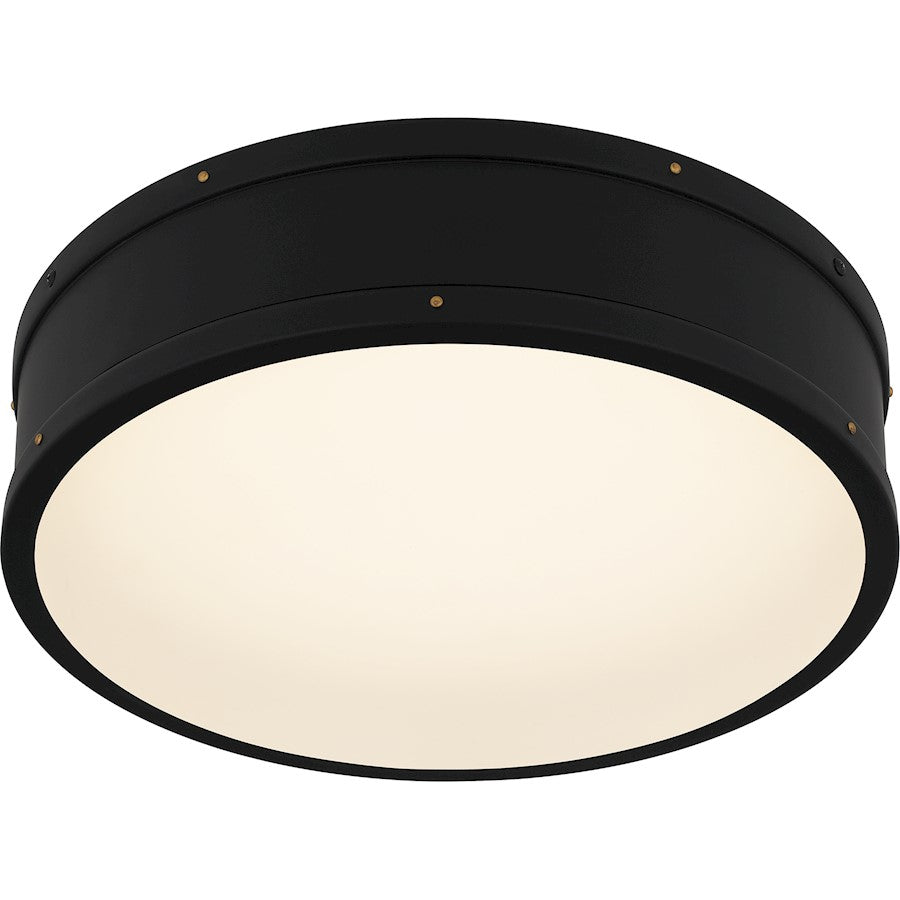 Ahoy Integrated LED Flush Mount, Matte Black/Etched Glass