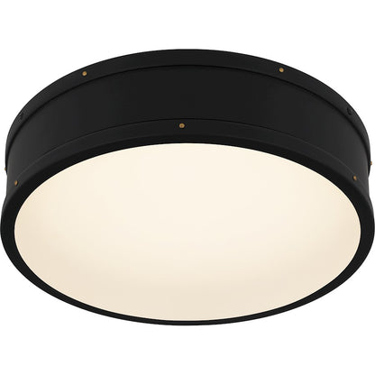 Ahoy Integrated LED Flush Mount, Matte Black/Etched Glass