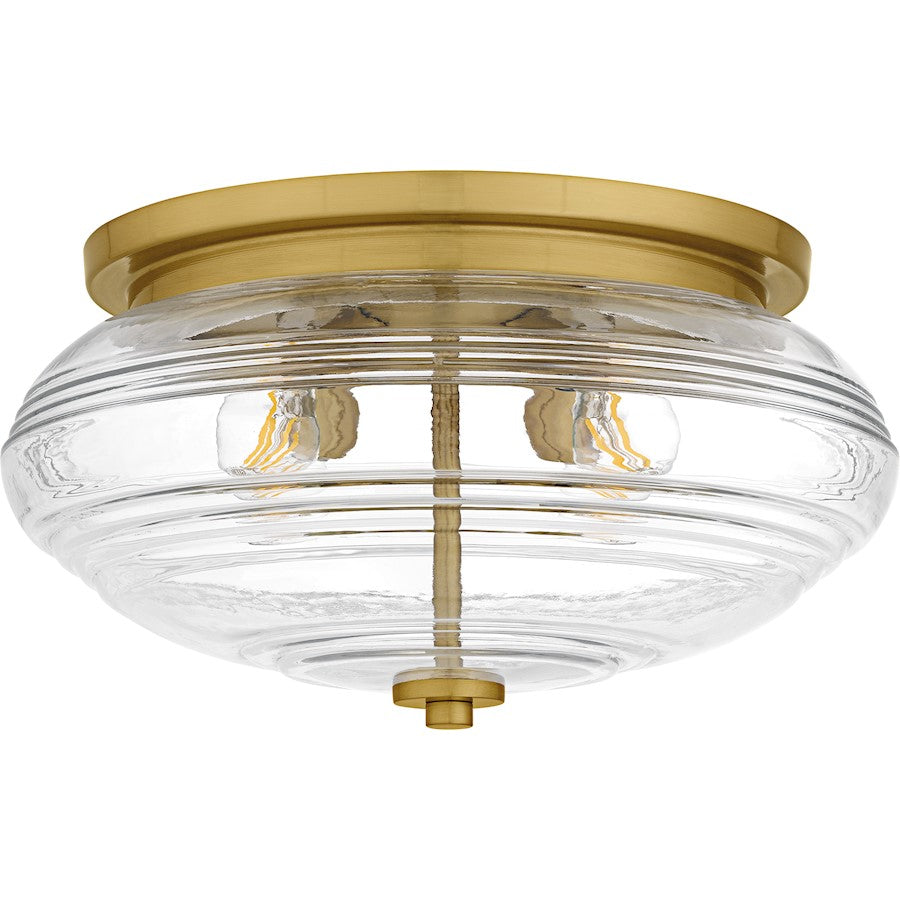 Gatonby 4Light Flush Mount, Brushed Gold/Clear Ribbed Glass