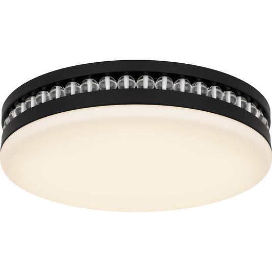 Quoizel Carey Light Flush Mount, Matte Black/Opal Etched Glass - QFL6785MBK