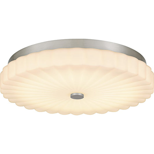 Quoizel Cherbury Lt Flush Mount, Nickel/Opal Etched Ribbed - QFL6787BN