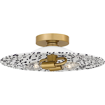 Quoizel Indigo 2Light 16" Flush Mount, Light Gold Blue/Metal - QFL6789LGB