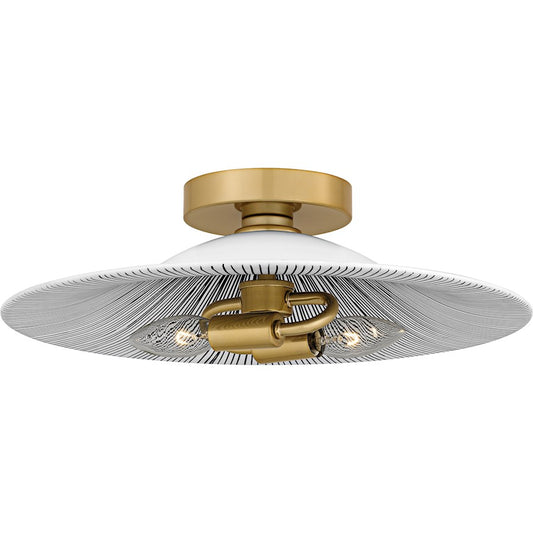 Quoizel Indigo 2Light 16" Flush Mount, Light Gold Black/Metal - QFL6789LGK