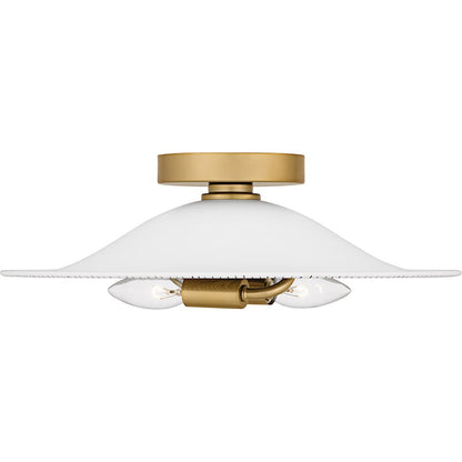 Indigo 2Light 16" Flush Mount, Light Gold Black/Metal
