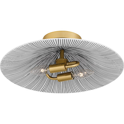 Indigo 2Light 16" Flush Mount, Light Gold Black/Metal