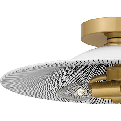 Indigo 2Light 16" Flush Mount, Light Gold Black/Metal