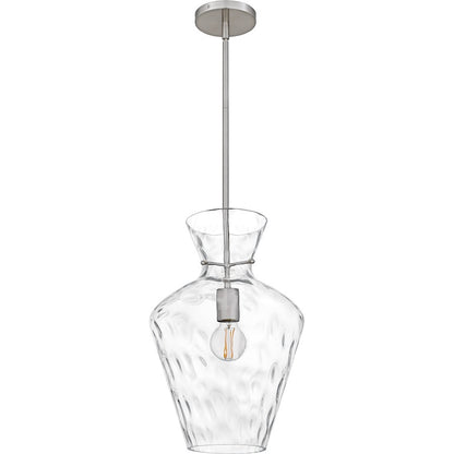 Hollis 1Light Pendant, Brushed Nickel/Clear Water Glass