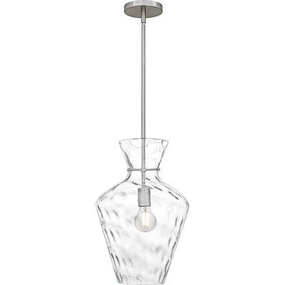 Hollis 1Light Pendant, Brushed Nickel/Clear Water Glass