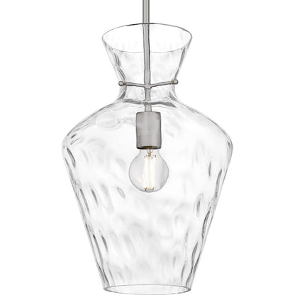 Hollis 1Light Pendant, Brushed Nickel/Clear Water Glass