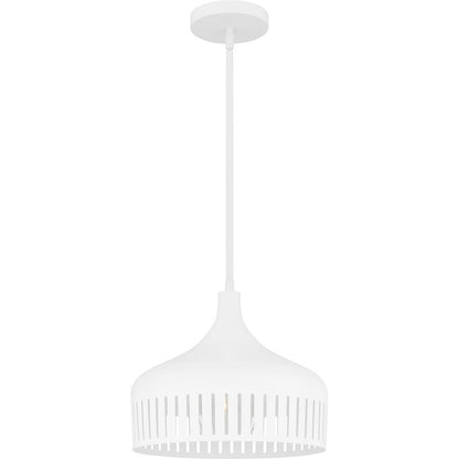 Quoizel Keagan 1 Light Pendant, Matte White/Metal - QP6208W