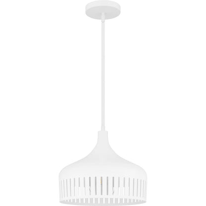 Keagan 1 Light Pendant, Matte White/Metal