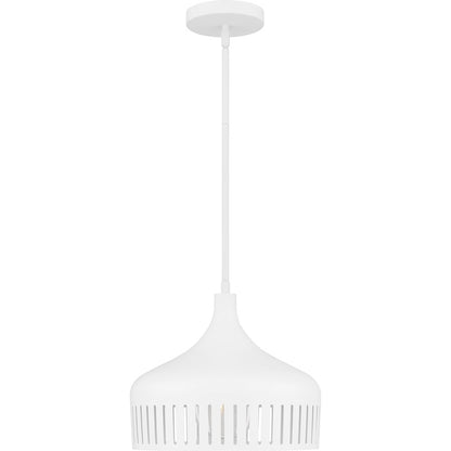 Keagan 1 Light Pendant, Matte White/Metal