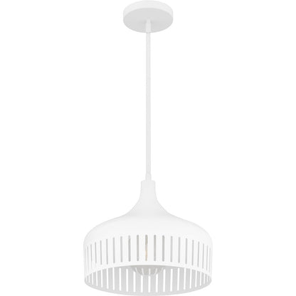 Keagan 1 Light Pendant, Matte White/Metal