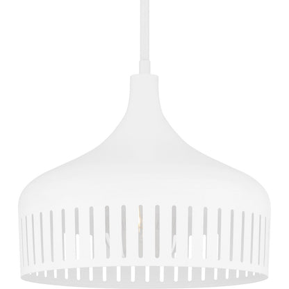 Keagan 1 Light Pendant, Matte White/Metal