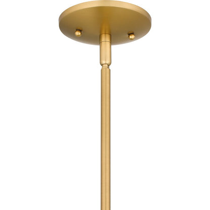 Mia 2 Light Pendant, Brushed Gold/Opal Etched Ribbed Glass