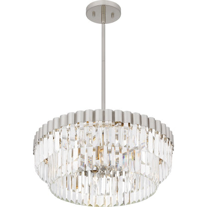 Starlight 4 Light Pendant, Brushed Nickel/Clear Crystal Glass
