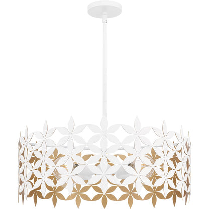 Piper 4 Light Pendant, Matte White/Metal