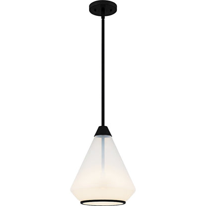 Quoizel Haze 1Light Mini Pendant, Matte Black/Clear Ombre Glass - QP6750MBK