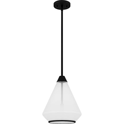 Haze 1Light Mini Pendant, Matte Black/Clear Ombre Glass