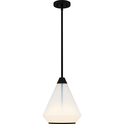 Haze 1Light Mini Pendant, Matte Black/Clear Ombre Glass