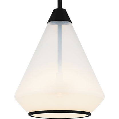Haze 1Light Mini Pendant, Matte Black/Clear Ombre Glass