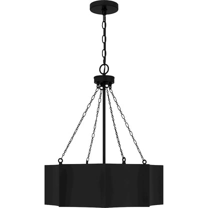 Zyler 4 Light Pendant, Matte Black/Metal