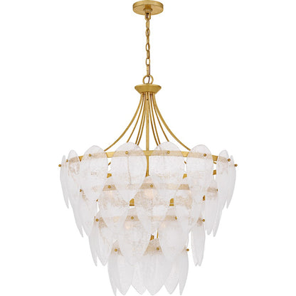 Quoizel Lilestone 7Light Pendant, Gold Leaf/Clear Seedy Glass - QP6766GFL