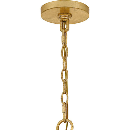 Lilestone 7Light Pendant, Gold Leaf/Clear Seedy Glass