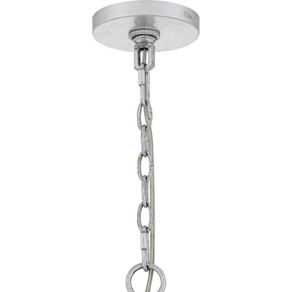 Lilestone 7Light Pendant, Silver Leaf/Clear Seedy Glass