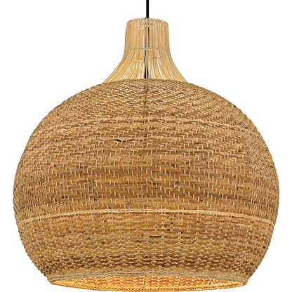 Sycamore 4Light Pendant, Matte Black/Rattan