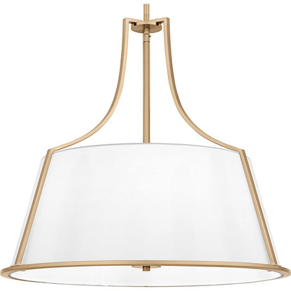 Harte 5Light Pendant, Bronze Gold/White Fabric
