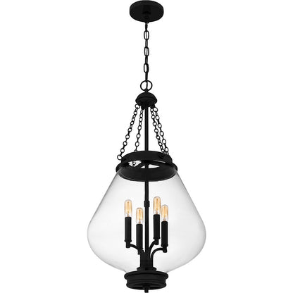 Wallace 4Light Pendant, Matte Black/Clear Glass