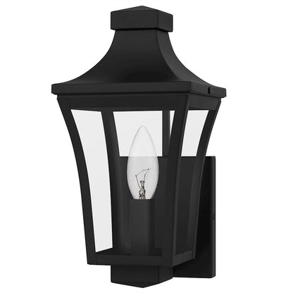 Quentin 1Light Outdoor Lantern, Earth Black/Clear Glass