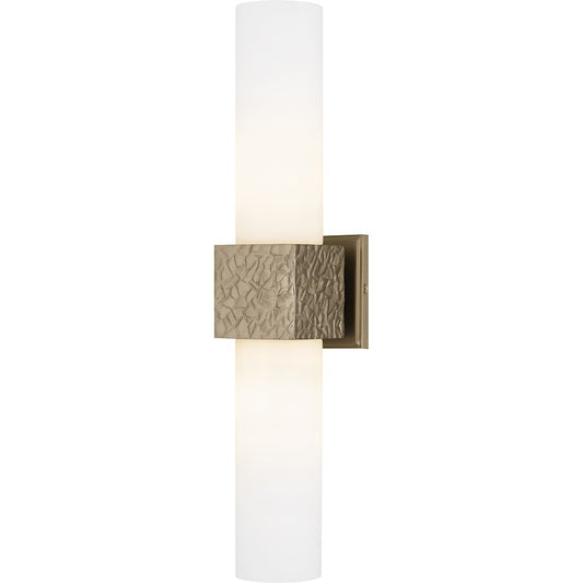 Quoizel Arline 2Light Wall Sconce, Bronze Gold/Opal Etched Glass - QW6800BGD