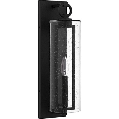 Redan 1Lt 18" Outdoor Lantern, Stone Black/Clear Seedy
