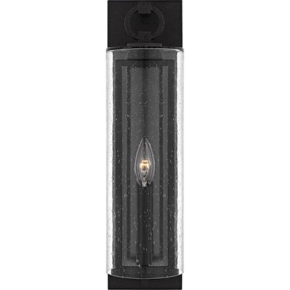 Redan 1Lt 18" Outdoor Lantern, Stone Black/Clear Seedy