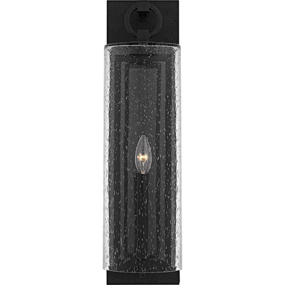 Redan 1Lt 22" Outdoor Lantern, Stone Black/Clear Seedy