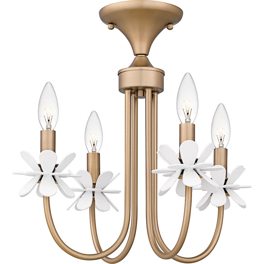 Quoizel Remy 4Light Semi-Flush Mount, Bronze Gold/ - REY1716BGD