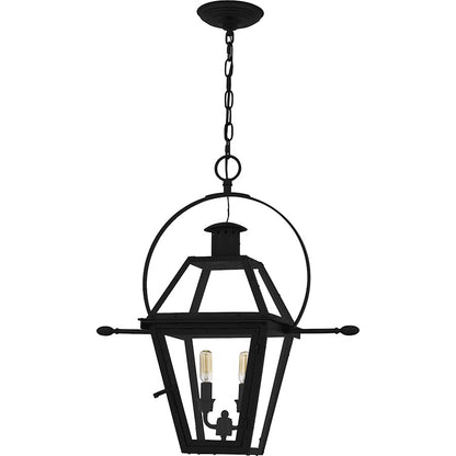 Rue De Royal 2Lt Outdoor Lantern, Black/Clear/Tempering Panel