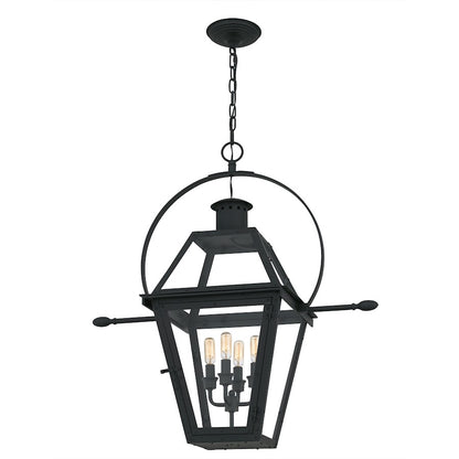 Rue De Royal 4Lt Outdoor Lantern, Black/Clear/Tempering