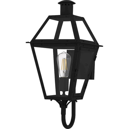 Rue De Royal 1Lt Outdoor Lantern, Black/Clear/Tempering