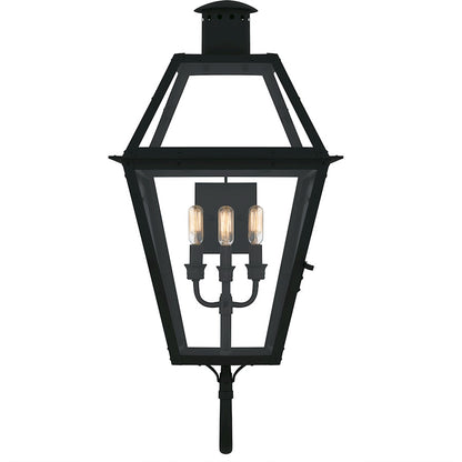 Rue De Royal 4Lt 30" Outdoor Lantern, Black/Clear/Tempering