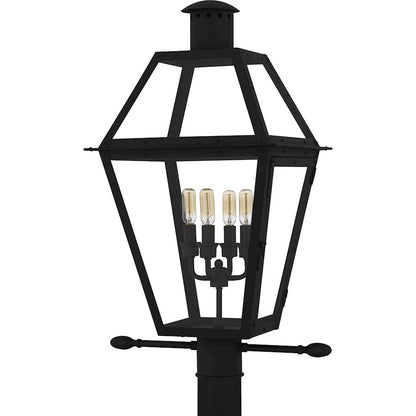 Rue De Royal 4Lt 26" Outdoor Lantern, Black/Clear/Tempering